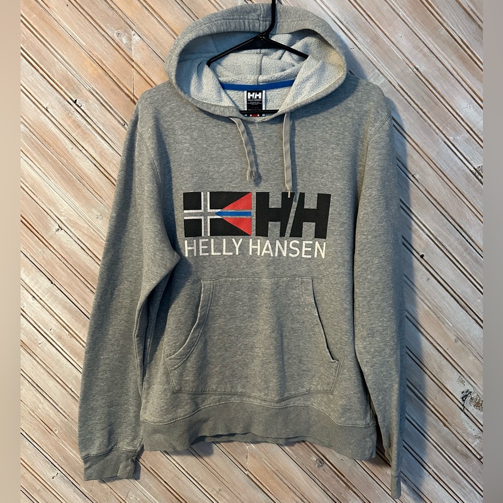 Helly Hansen Vintage Gray Logo Hoodie Sweater Strings HH Outdoors